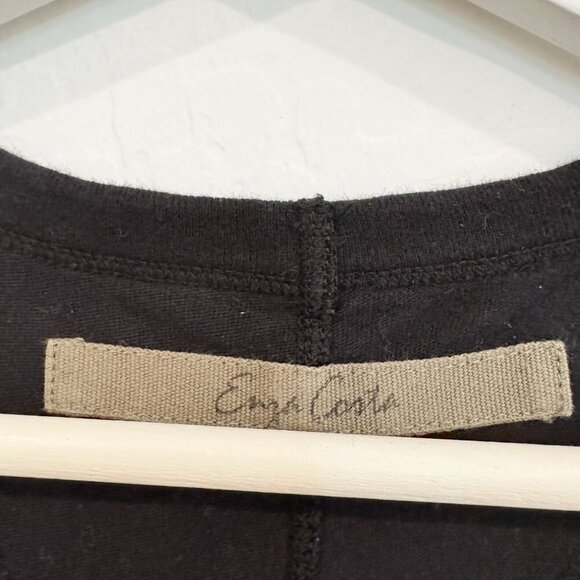 Enza Costa Racer Tank Sleeveless Midi Dress Cotton Lightweight Boho Casual Black - Picture 4 of 6